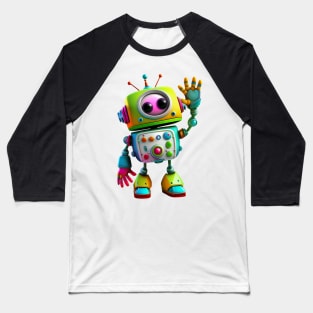 Cute Friendly Robot for Kids and Adults Baseball T-Shirt